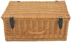 Willow Hamper with Straps - light colour - SMALL