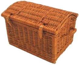 Dome Lid Hamper with Straps - buff colour