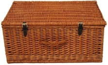 Willow Hamper with Straps - buff colour - SMALL