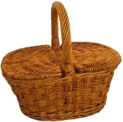 Buff Lidded Shopping Basket