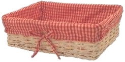 Red Gingham lined white tray